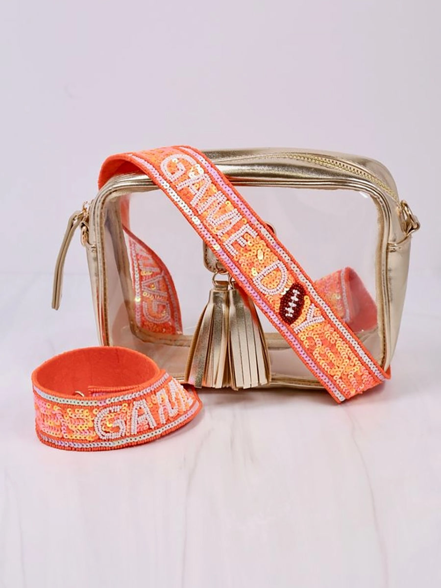 "Game Day" sequin purse strap