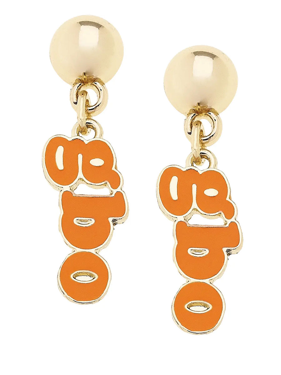 "GBO" Dangle Stud Earrings