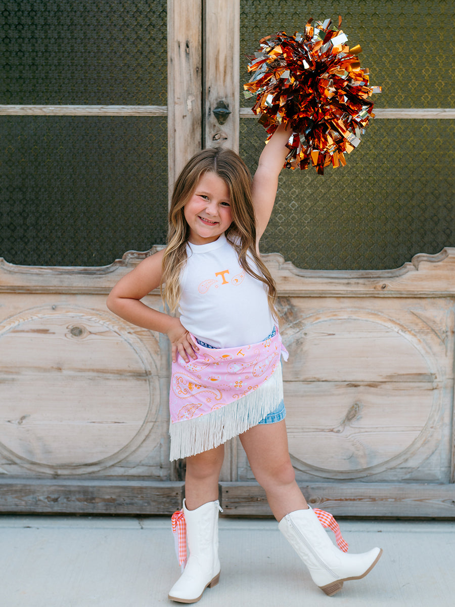 Girls “Power T” Paisley Tank