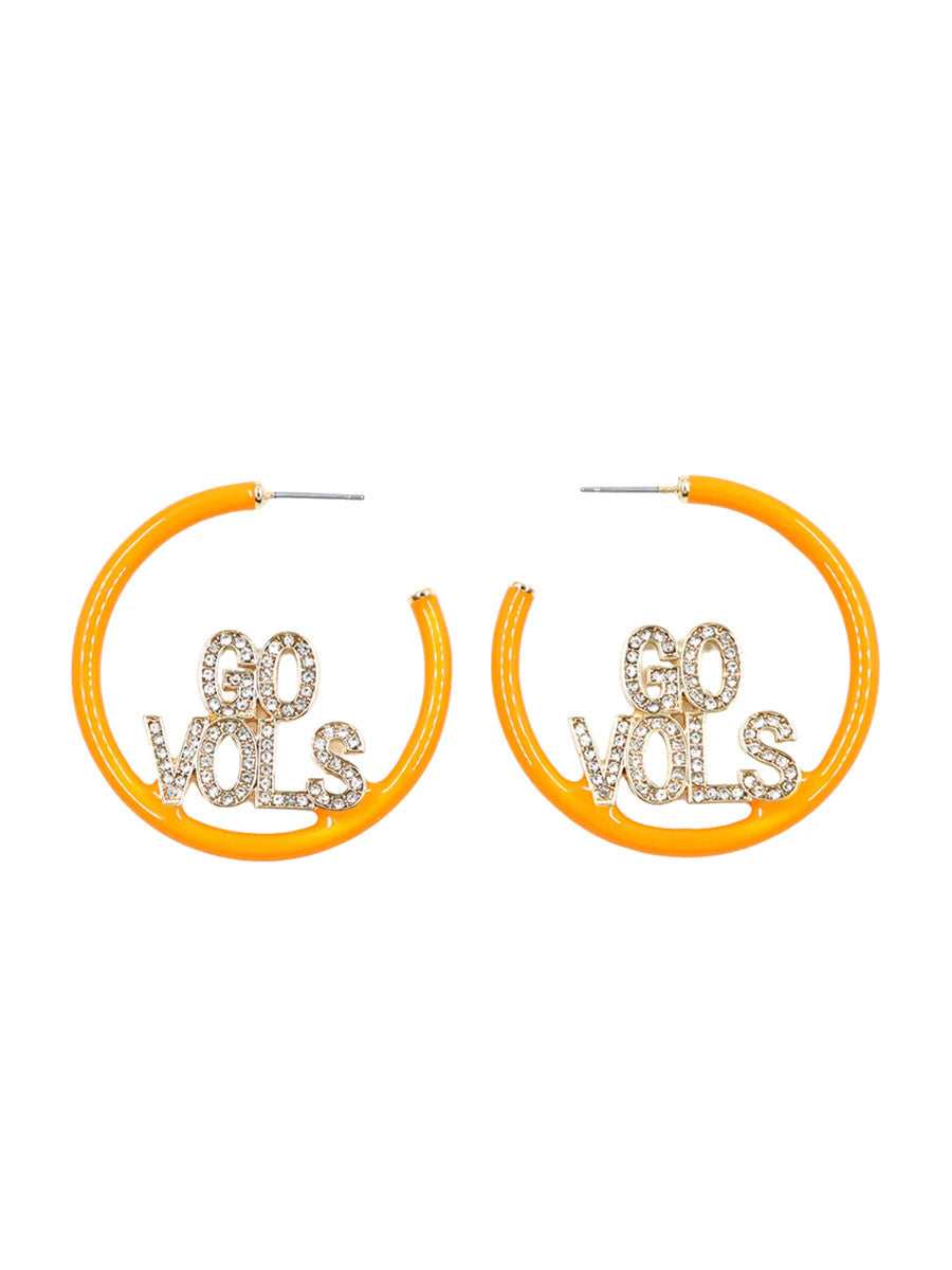 Go Vols Hoop Earrings