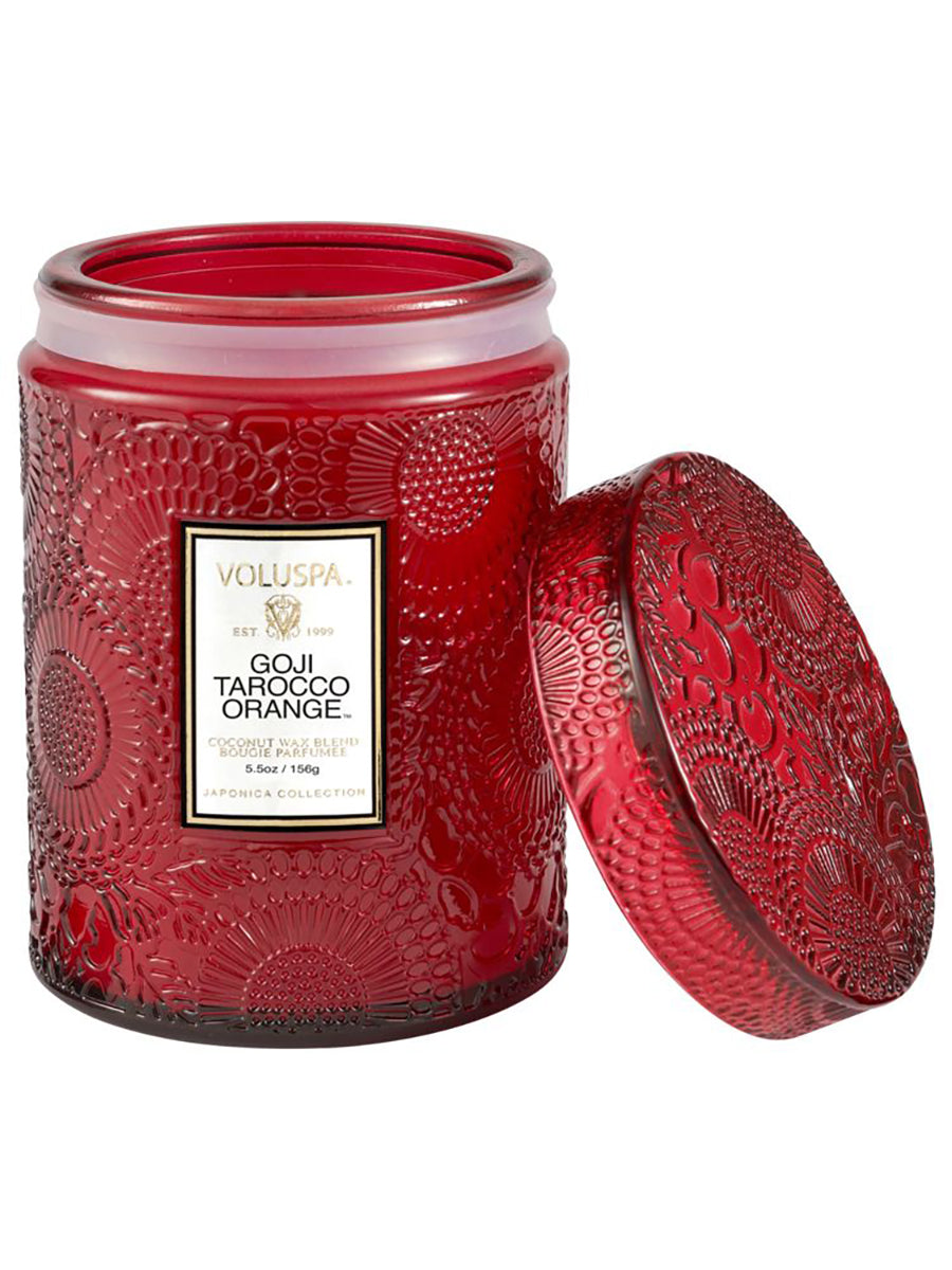 Red Decorative Glass Jar Candle