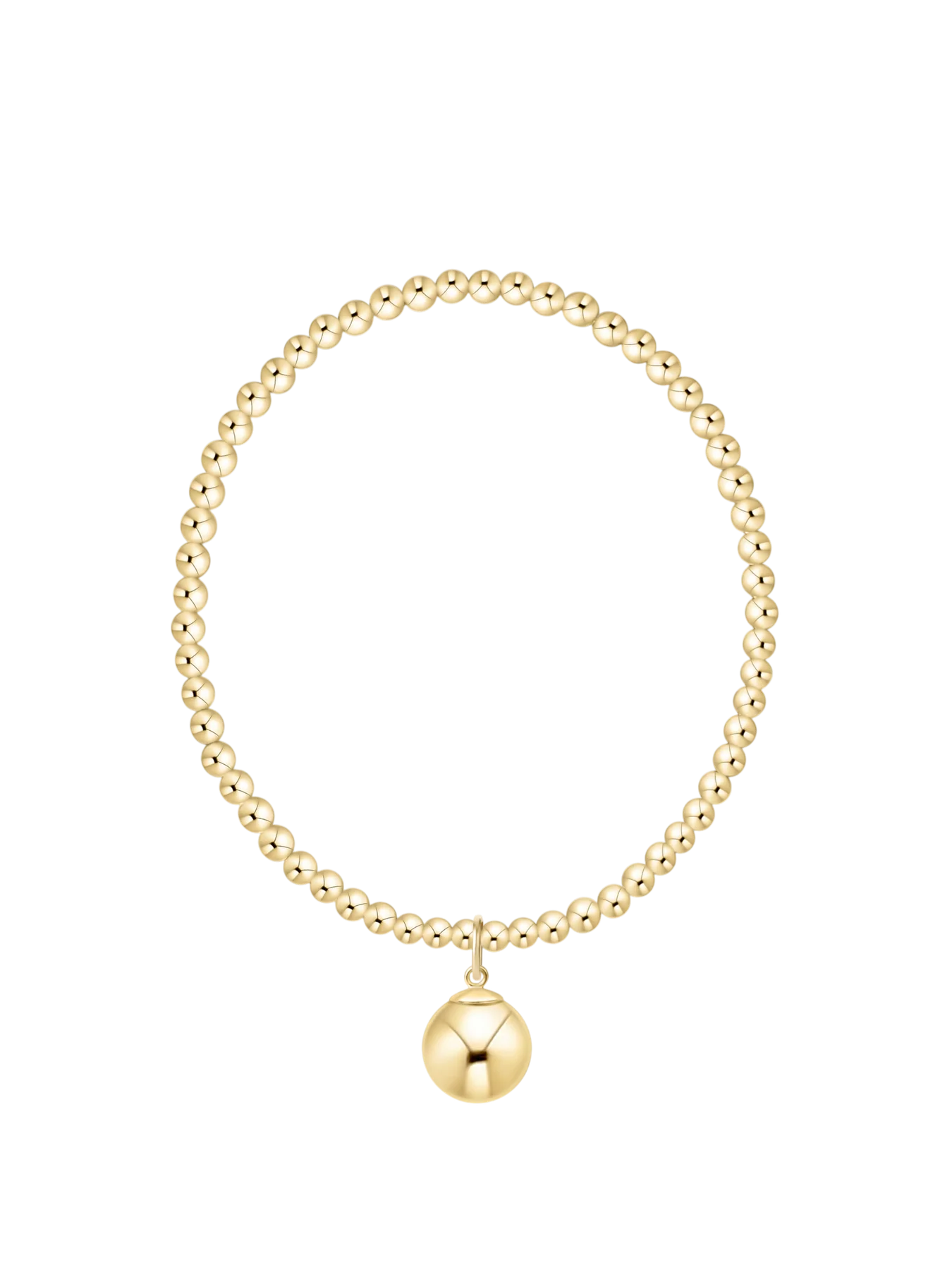 Classic Gold 3mm Bracelet - Classic Gold 10mm Charm