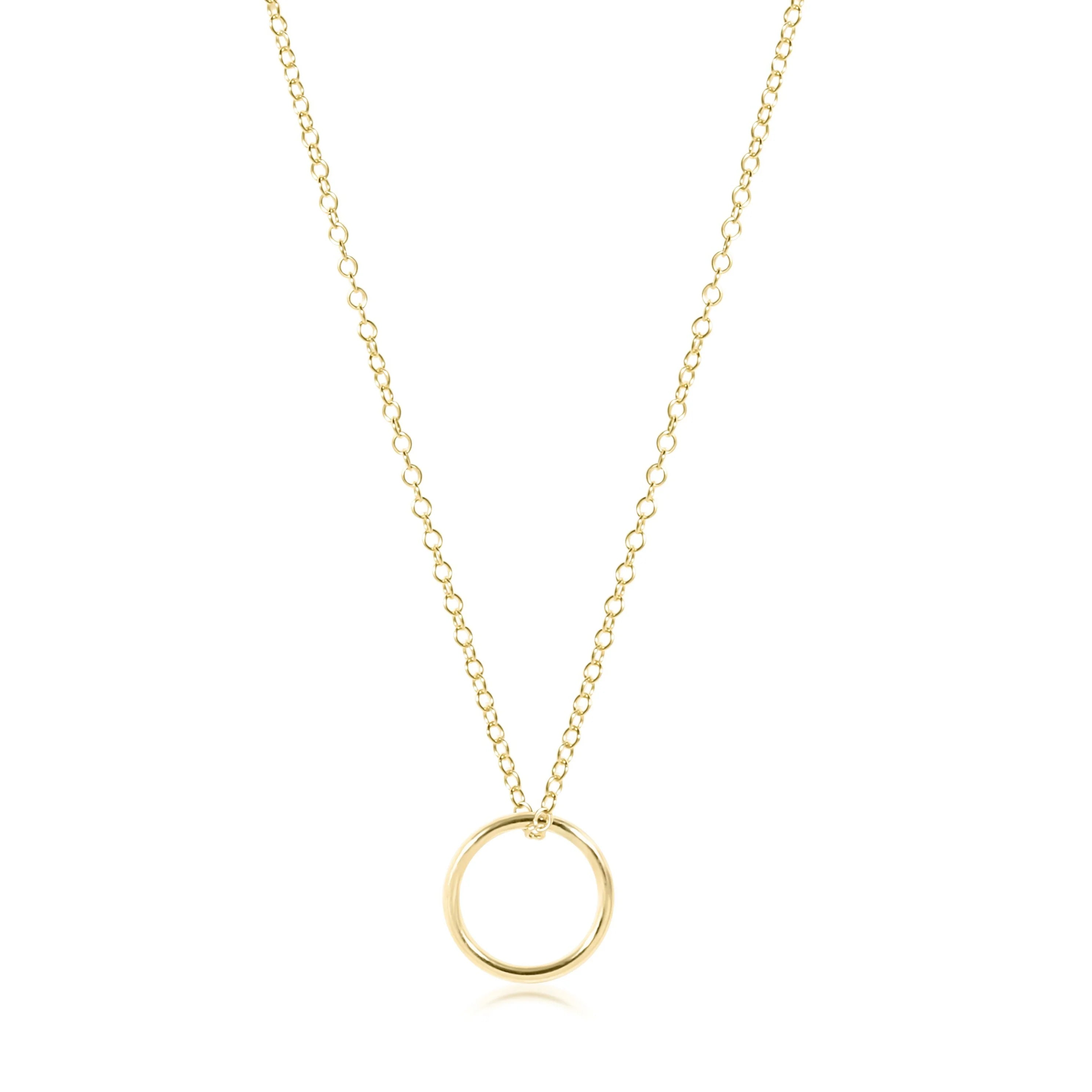 E-Newton Gold Halo on Gold Chain Necklace