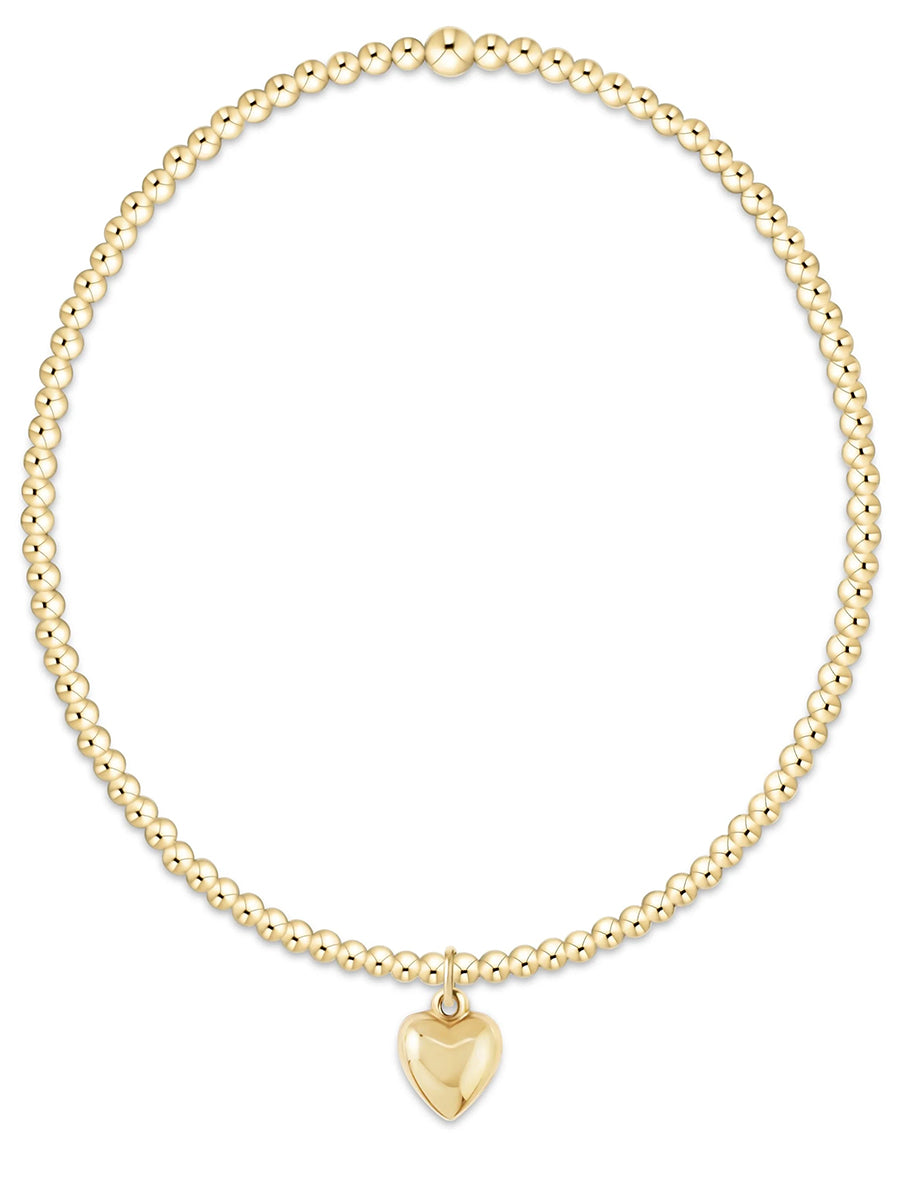 Classic Gold 2mm Bracelet - Love Plush Small Gold Charm