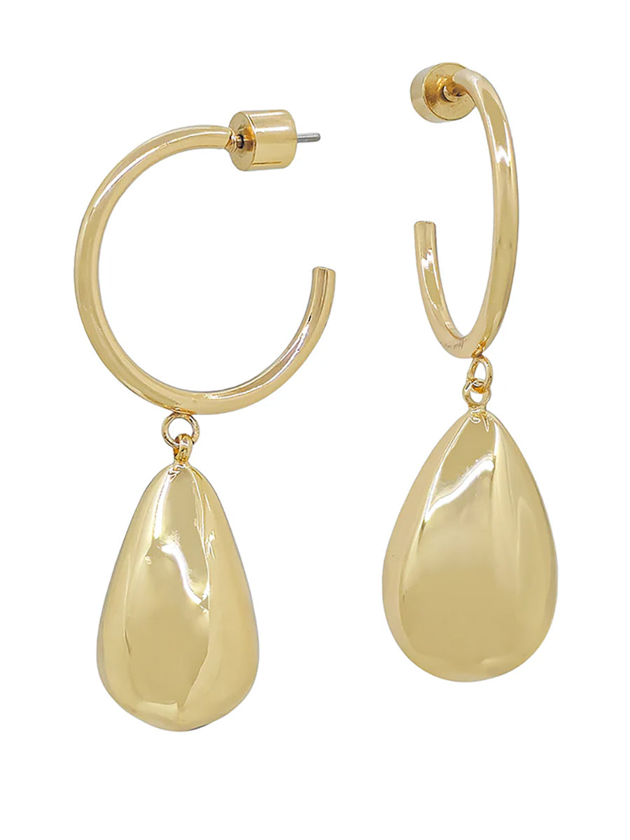 Chunky Teardrop on Hoop Earring (2 Colors) **Doorbuster**