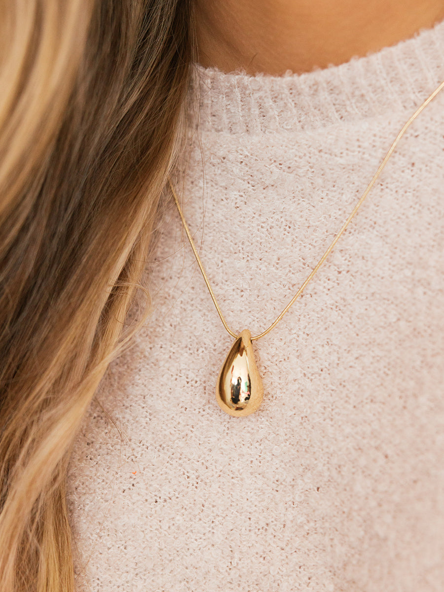 Gold Teardrop Necklace