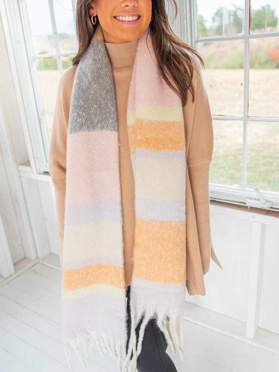 pastel striped scarf