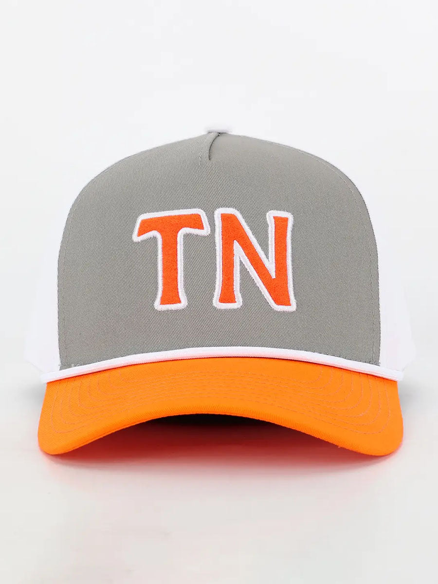 Orange, gray, and white hat with "TN"