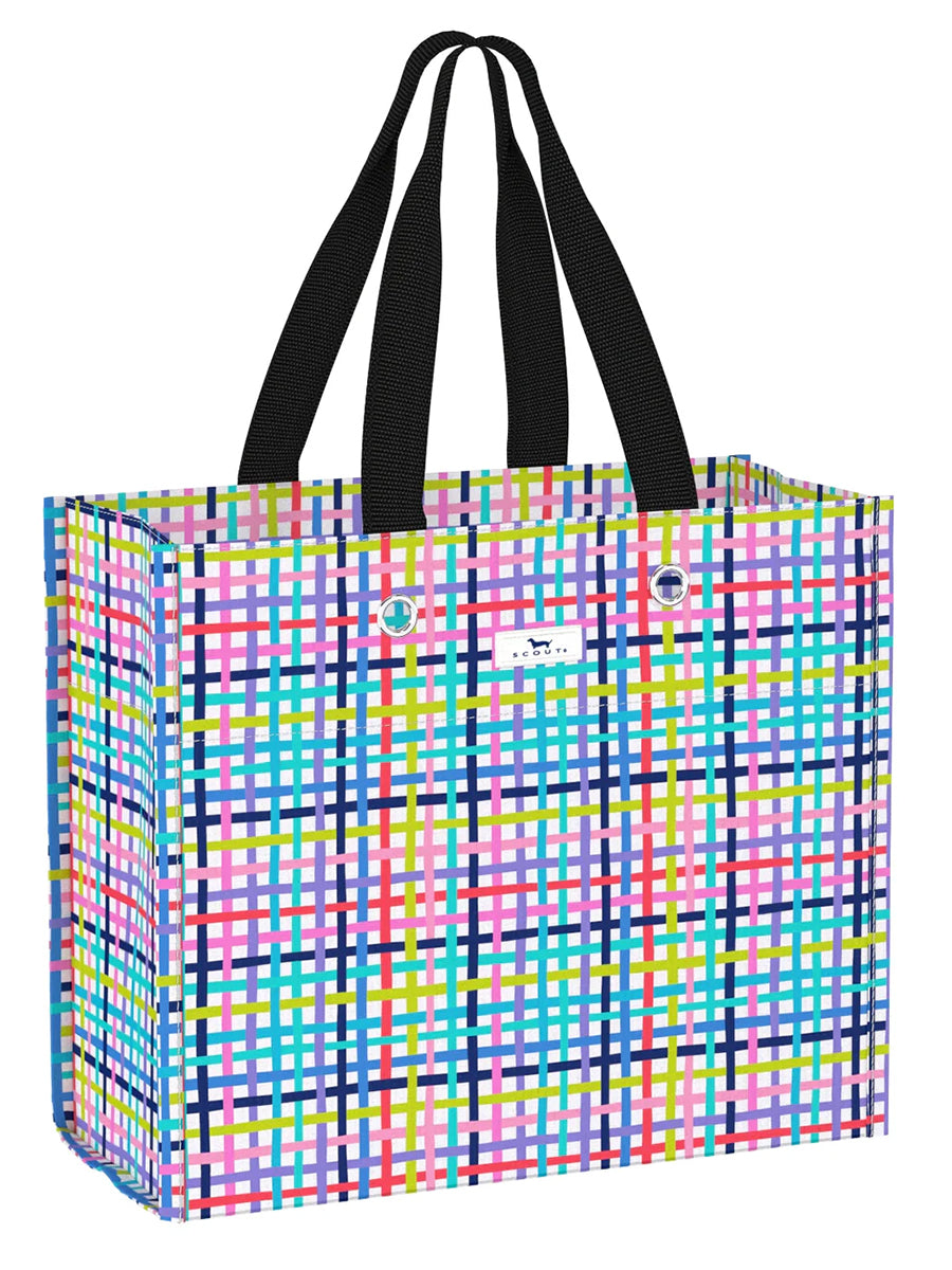 Color Grid Pattern Reusable Gift Bag