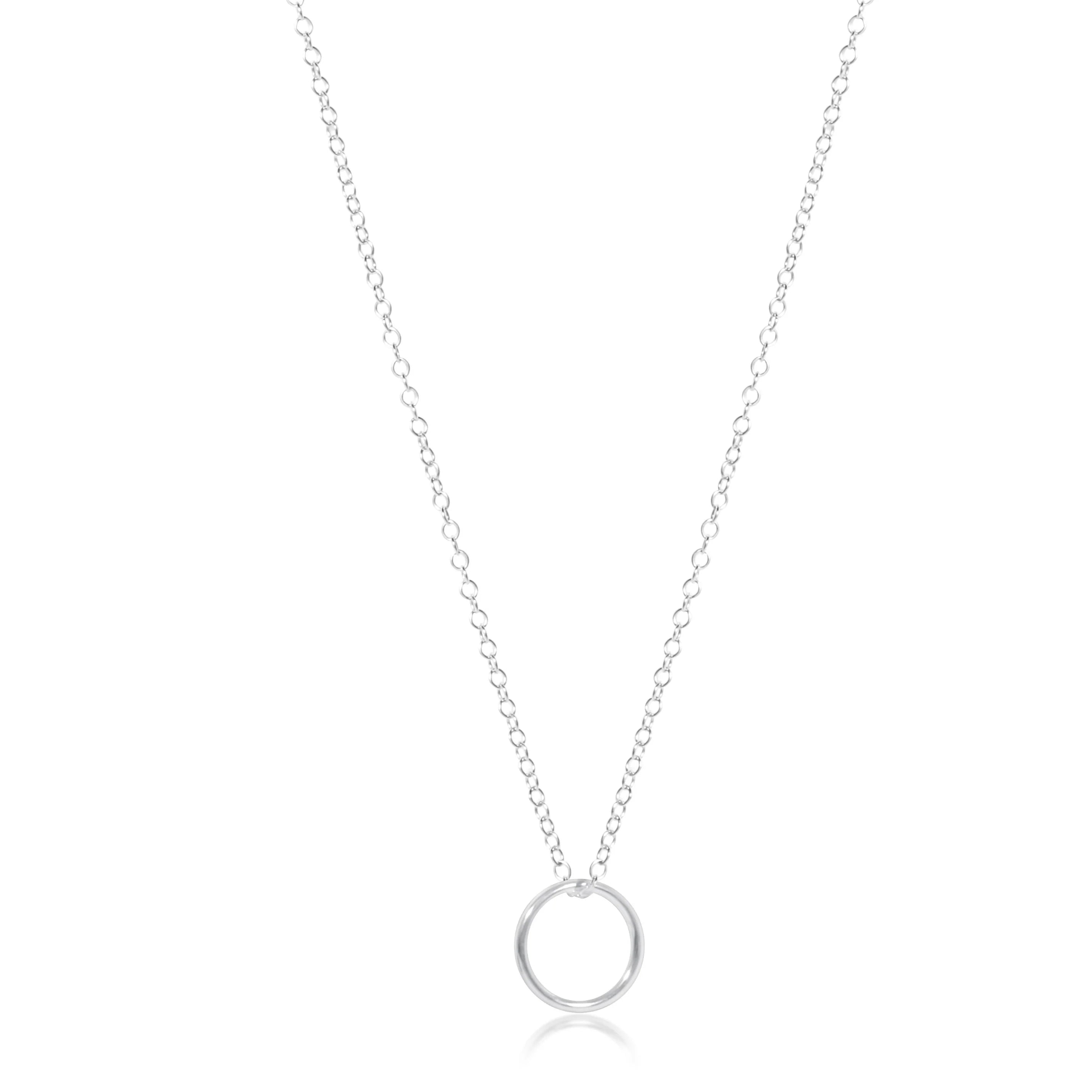 Sterling Silver Halo on a Silver Chain Necklace