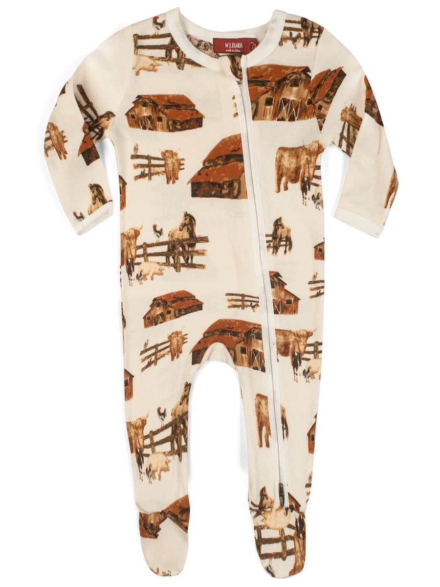 Homestead Organic Cotton Zipper Footed Romper