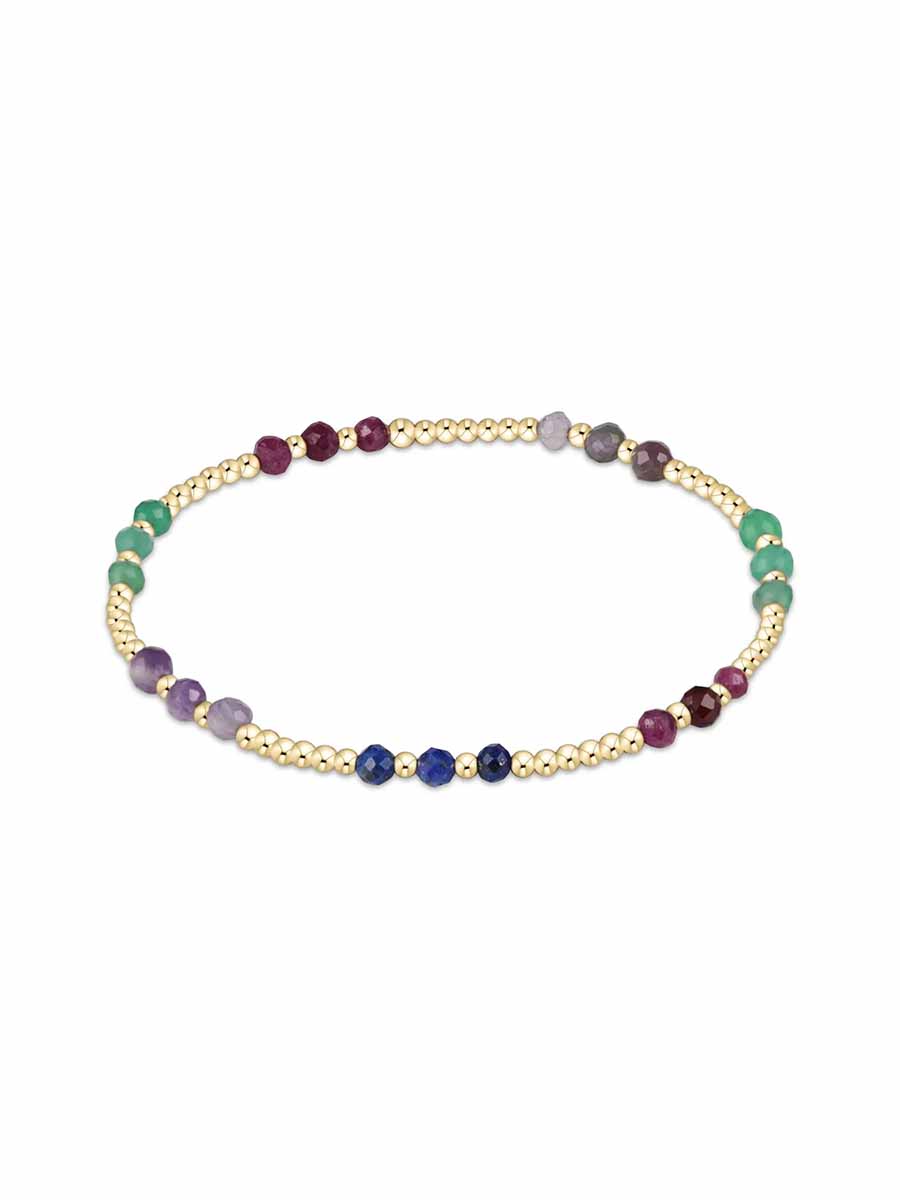 Gold Joy 3mm Gemstone Bracelet (12 Colors)