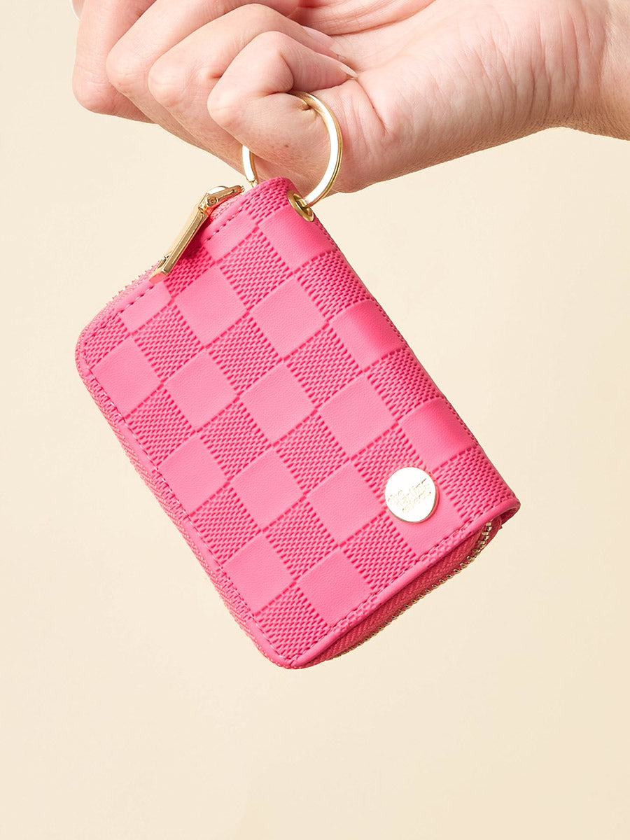 Pink Checked Small ID Wallet