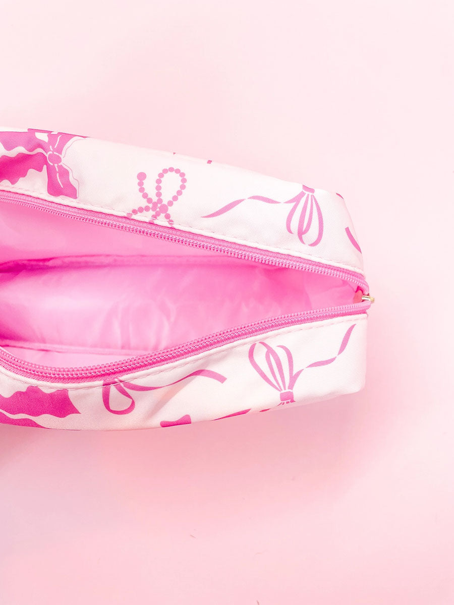 Pink Nylon Makeup Bag