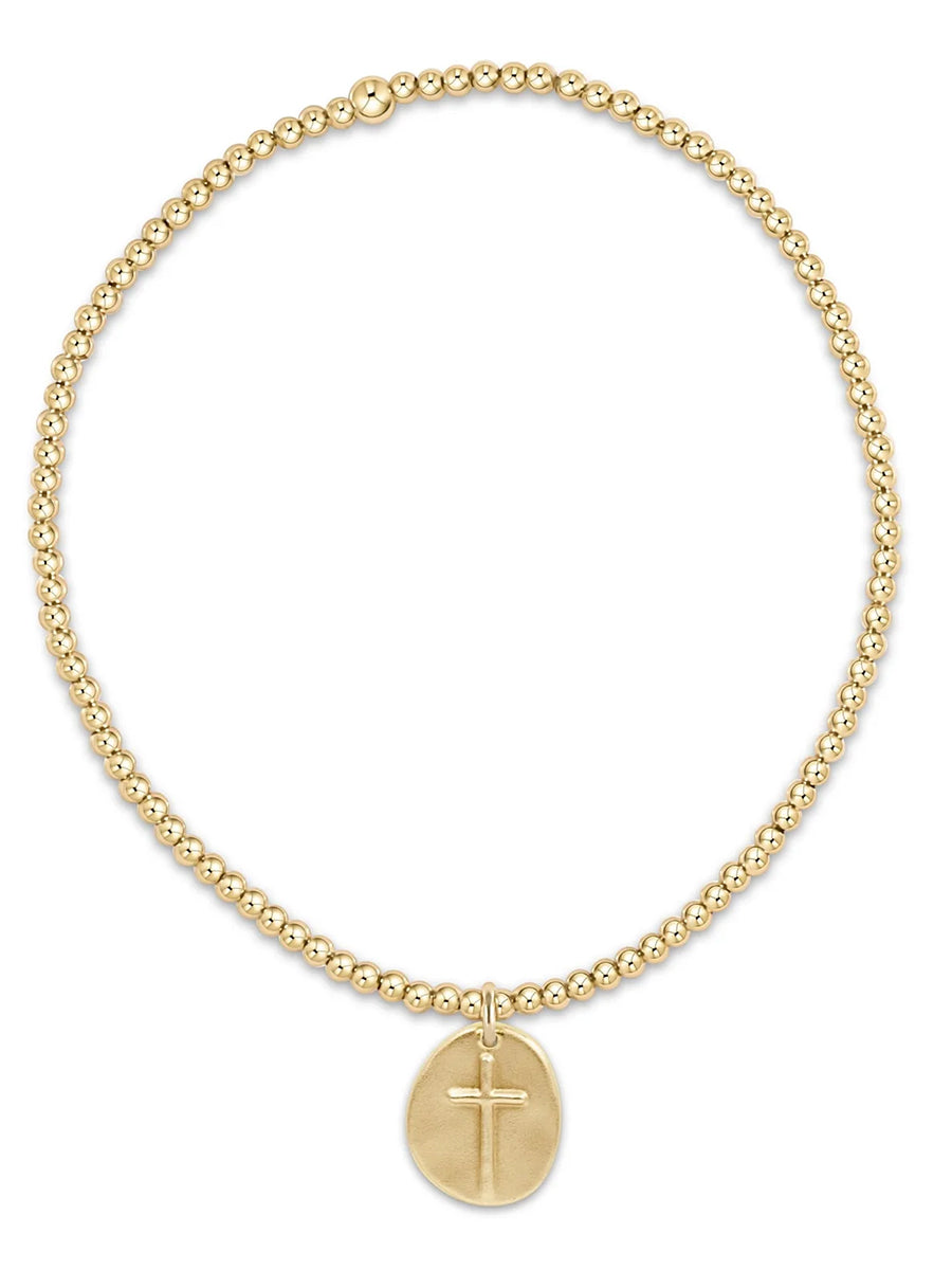 Classic Gold Inspire 2mm Gold Charm Bracelet
