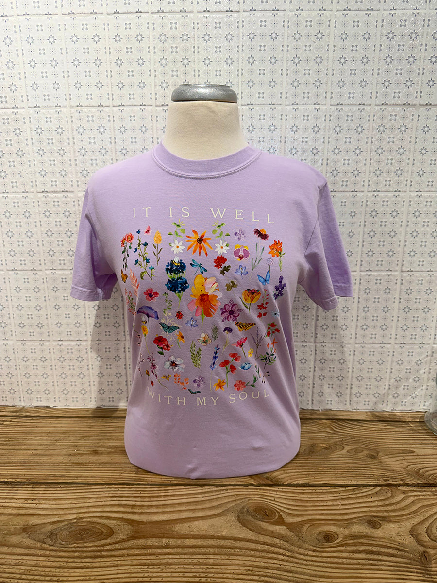 "It Is Well with My Soul" Floral T-Shirt