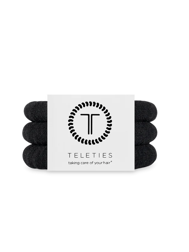 Teleties Jet Black Small Nylon Hair Ties