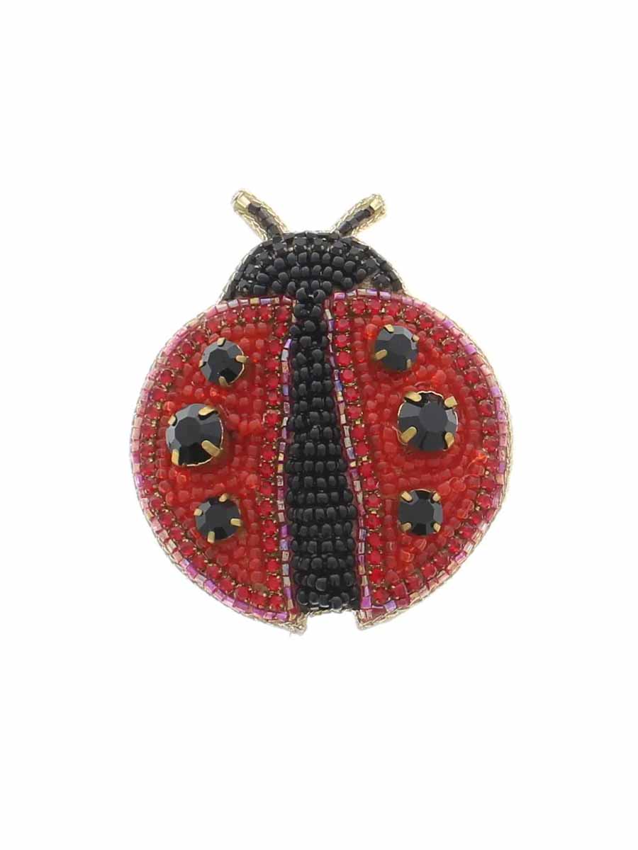 Beaded Ladybug Pin