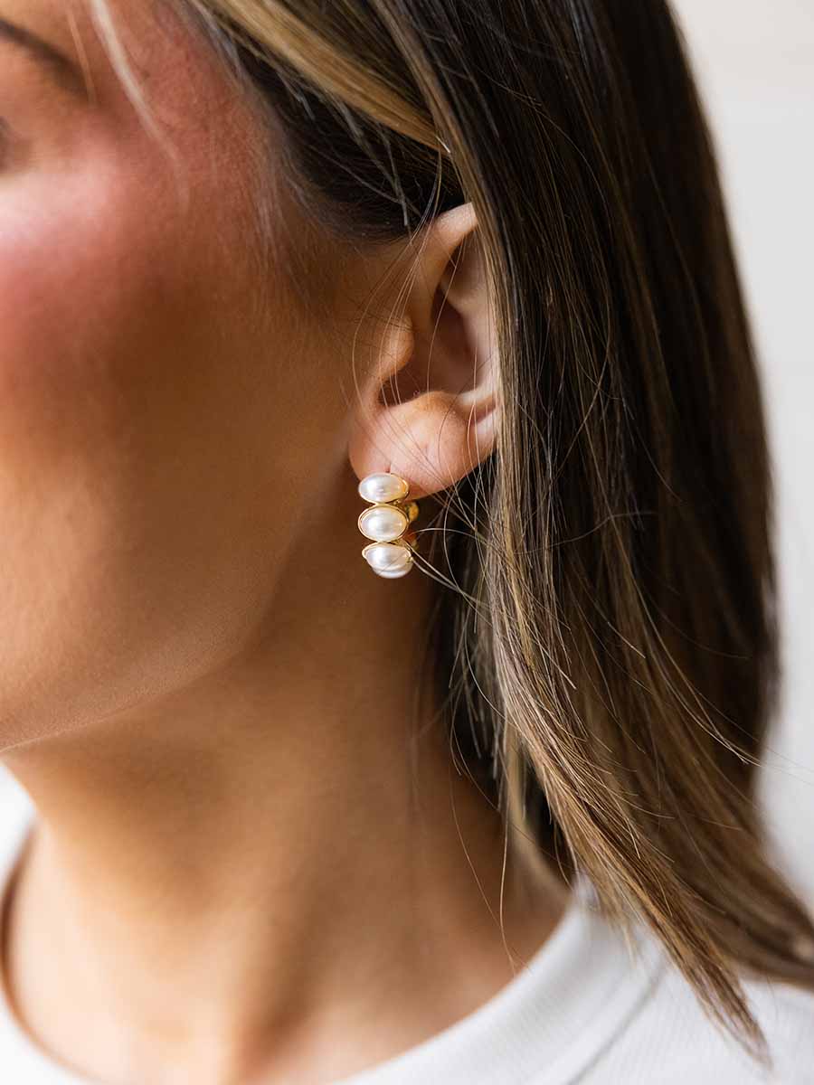 Pearl Hoop Earrings