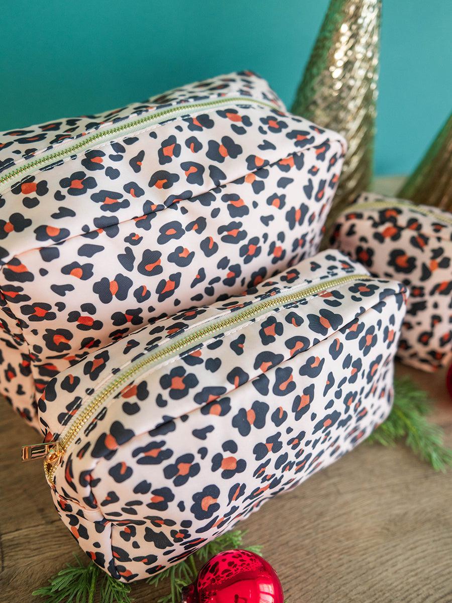 3 Sizes Leopard Cosmetic Cases