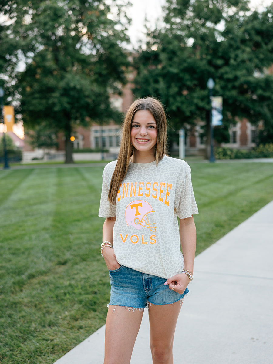 Leopard Tennessee Helmet Short-Sleeve T-Shirt