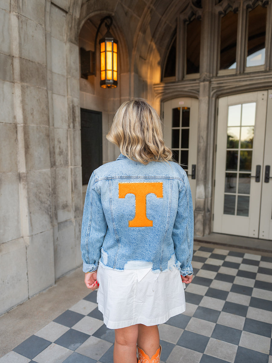 Distressed Tennessee Denim Jacket