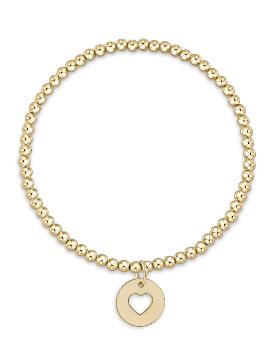 Classic Gold 3mm Bead Love Disc Bracelet