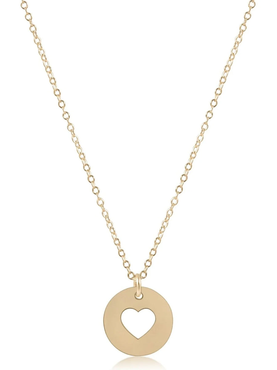 16" Love Gold Disc Necklace