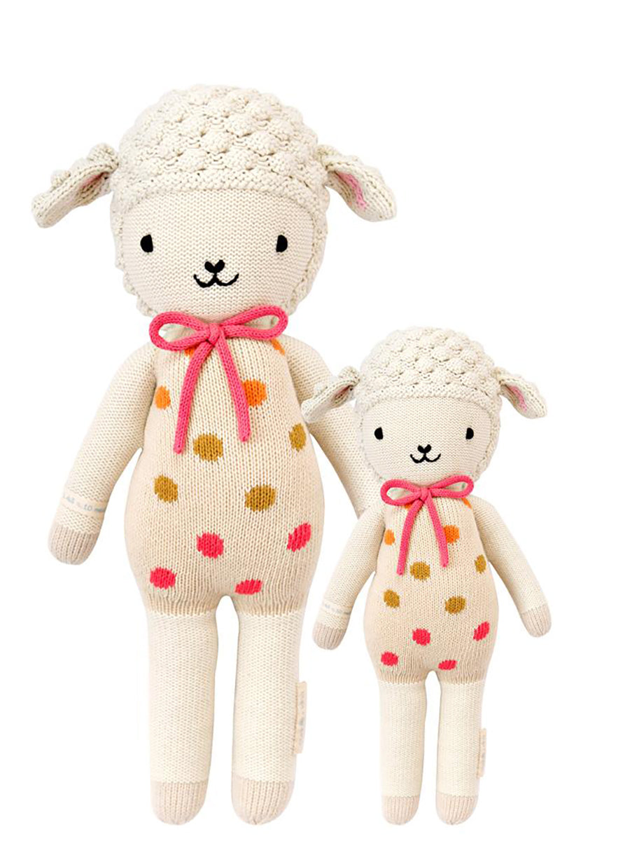 Polka dot knitted lamb dolls for babies