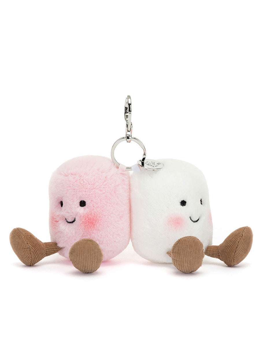 Pair of Stuffed Fuzzy Marshmallow Charm