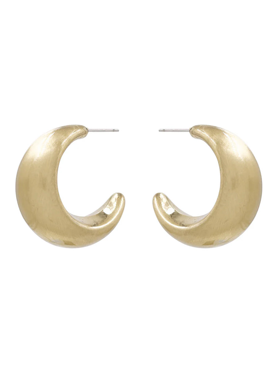 Matte Gold Hoops