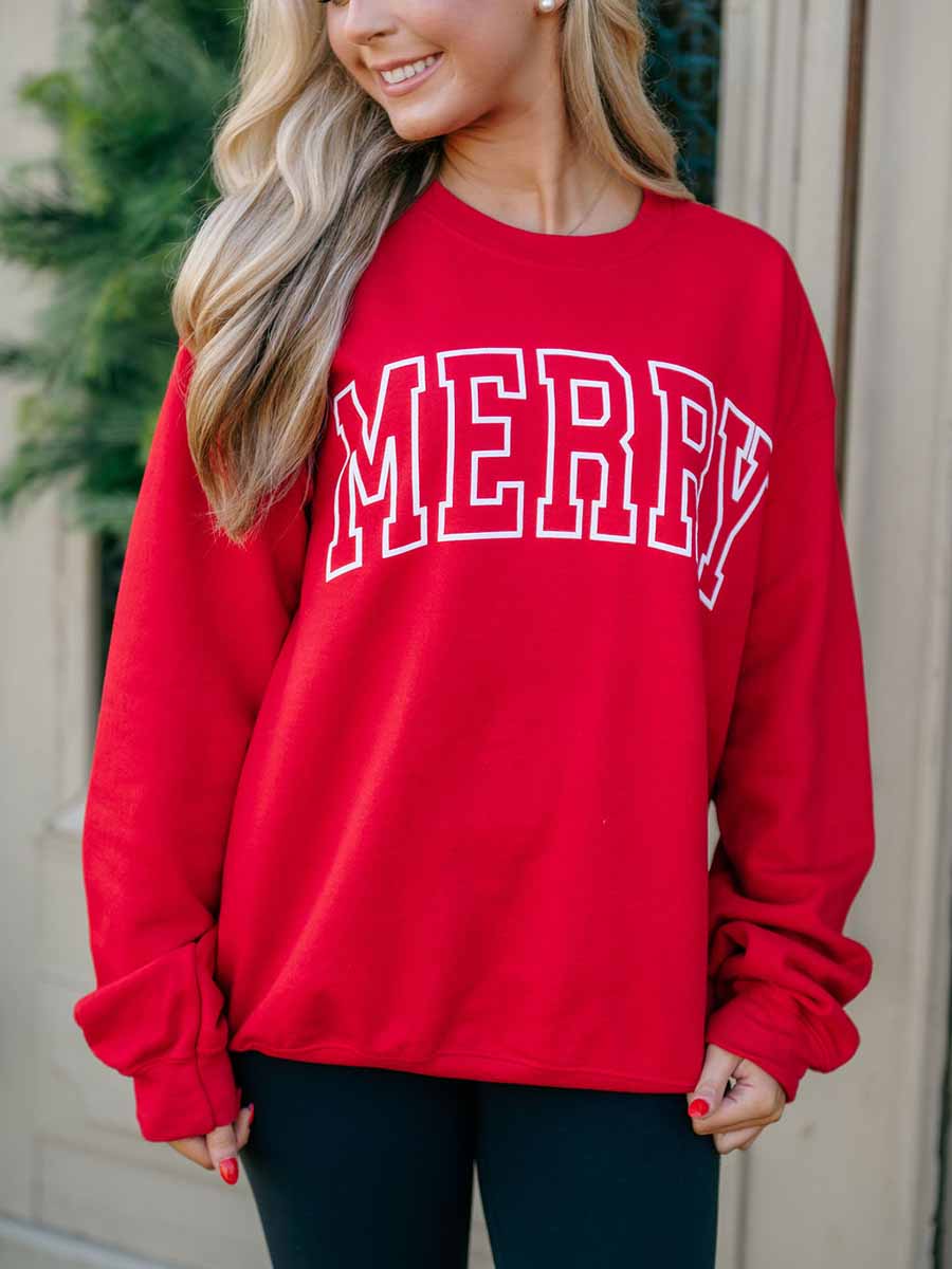 "MERRY" Red Christmas Sweatshirt