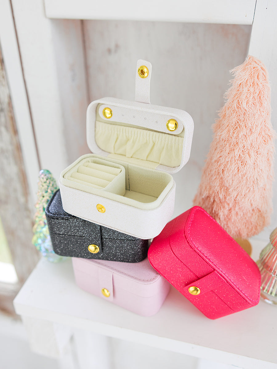 Open Small Jewelry Cases Shows Compartments