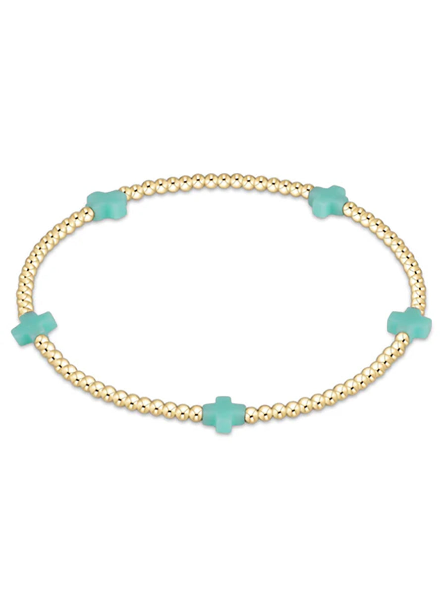 egirl Small Signature Cross Gold 2mm Bracelet (6 Colors)