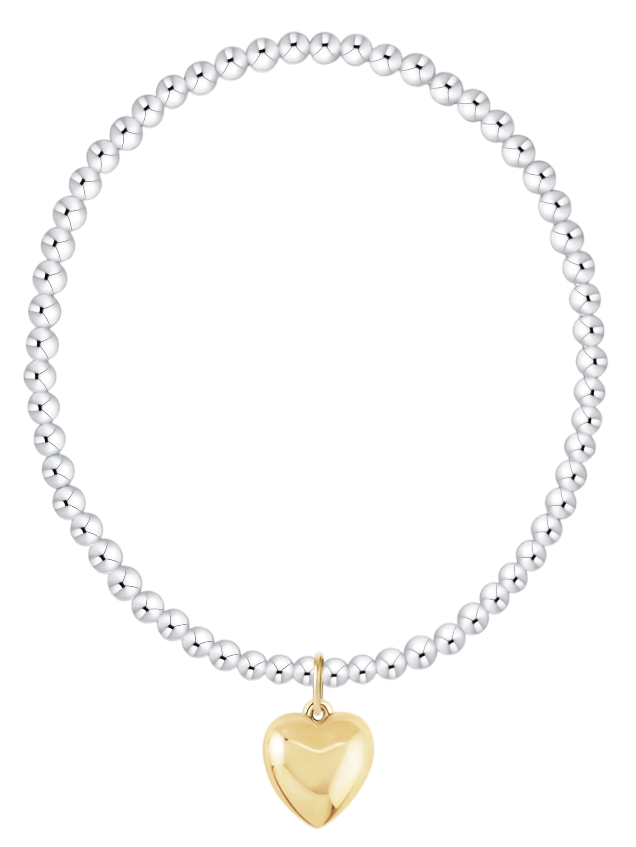 Extends Classic Mixed Metal 3mm Bracelet - Love Plush Gold Charm