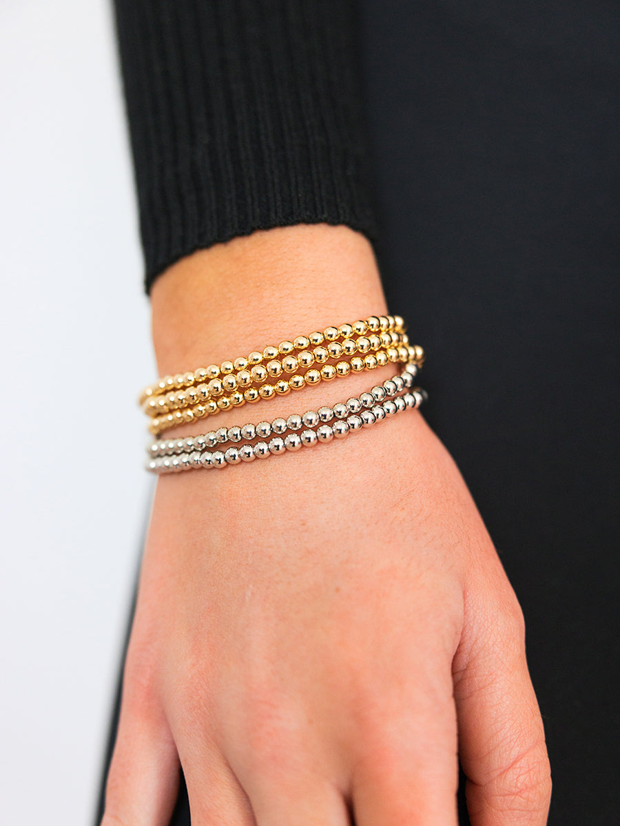 mixed gold and silver bracelets