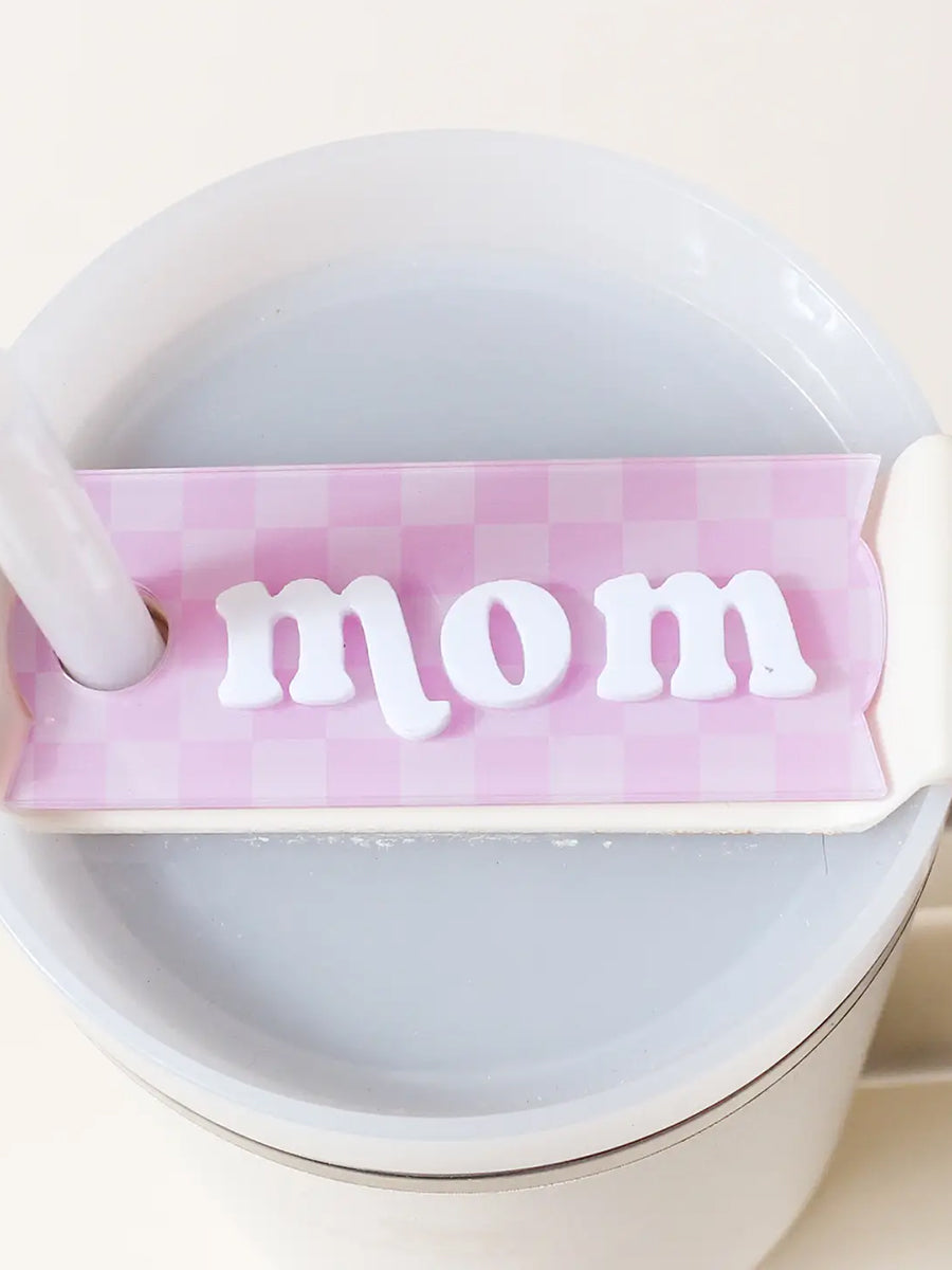 Pink Check Mom Lid Tag