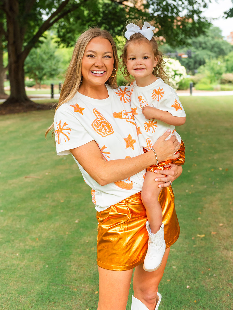 Mom and Girl Cheer Tops and Skirts