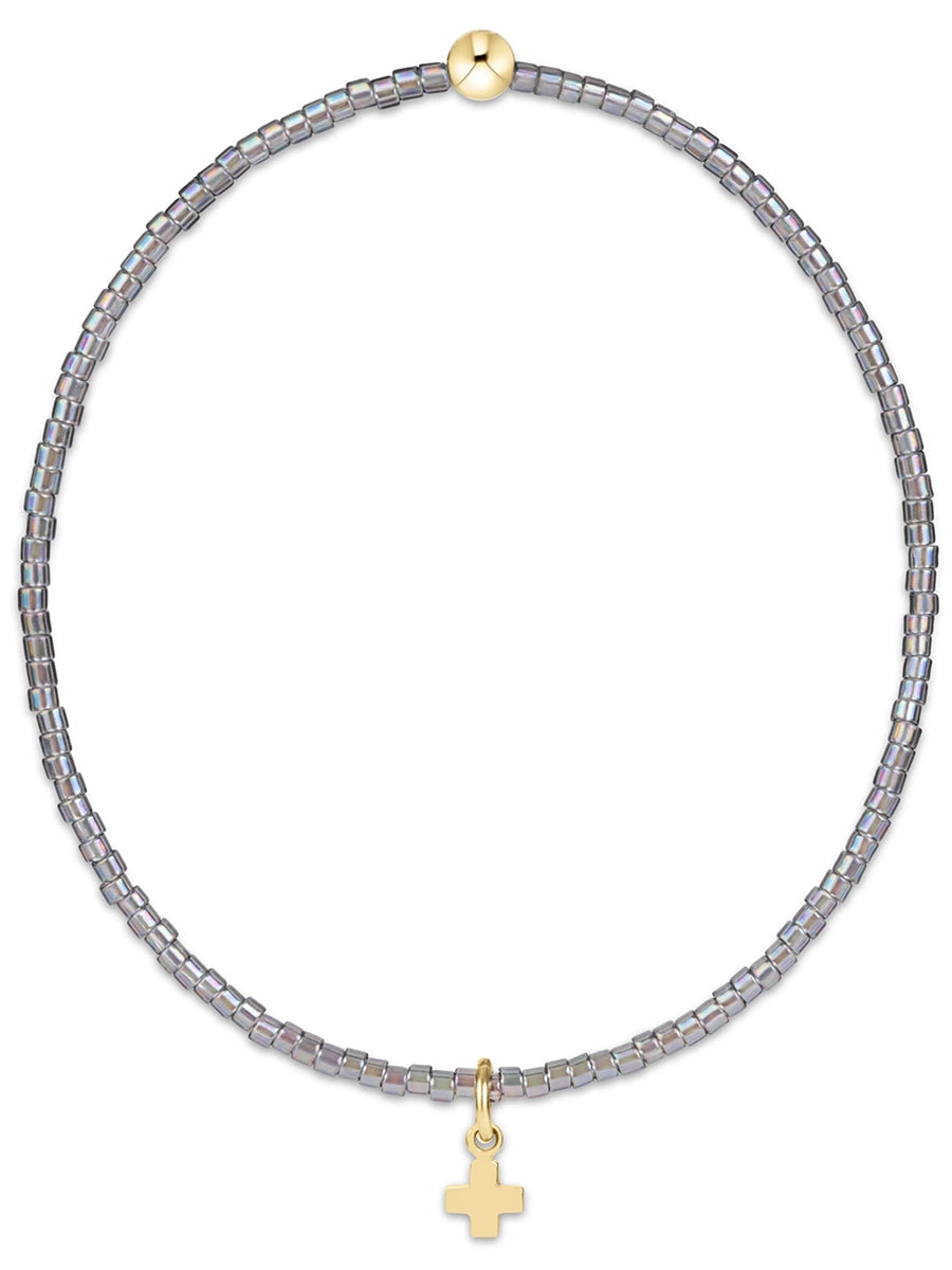 Hope Classic Signature Cross Bracelet-Small Gold Charm (12 Colors)