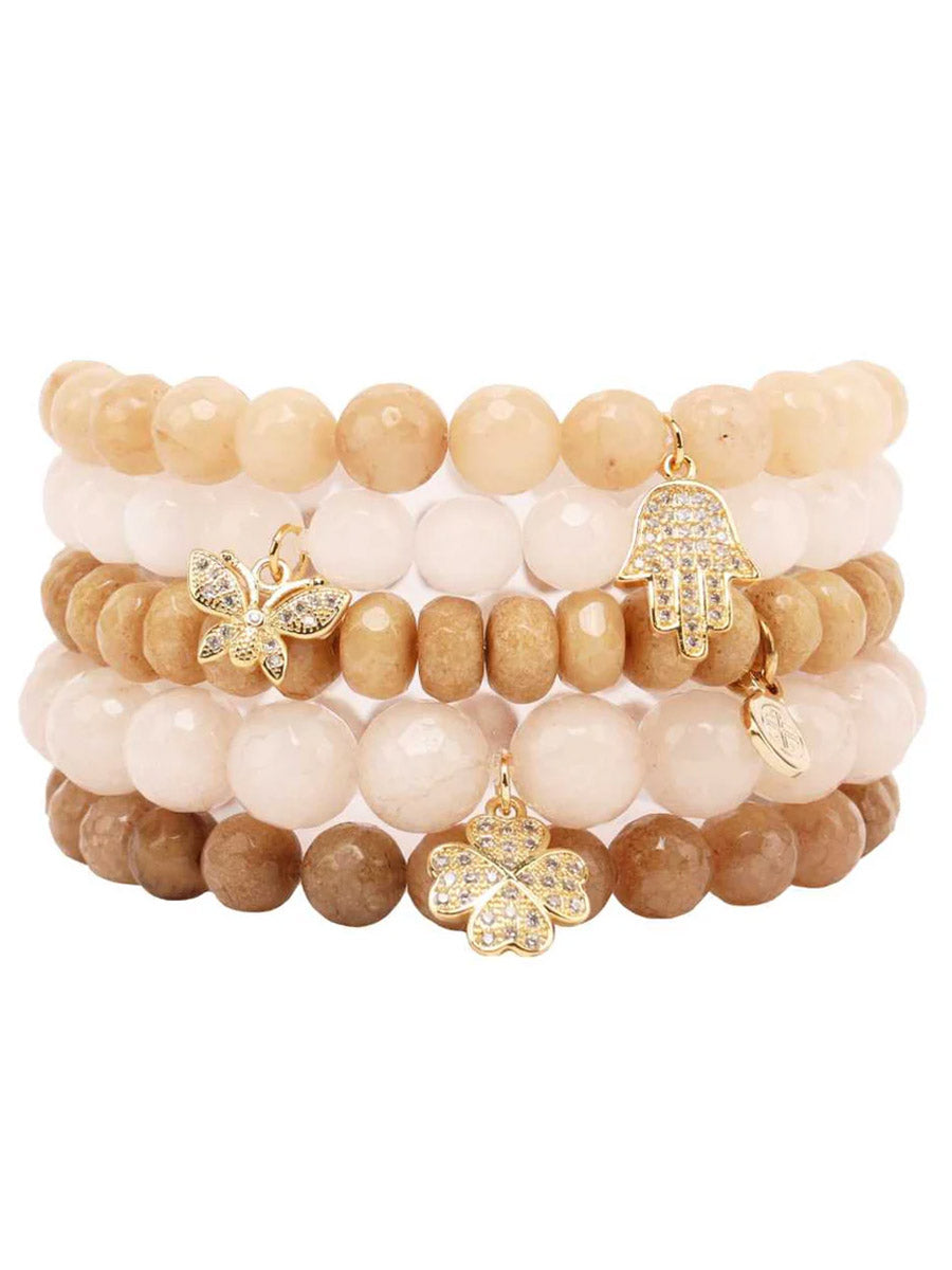 Stone and Charms Multi-Bracelet Set