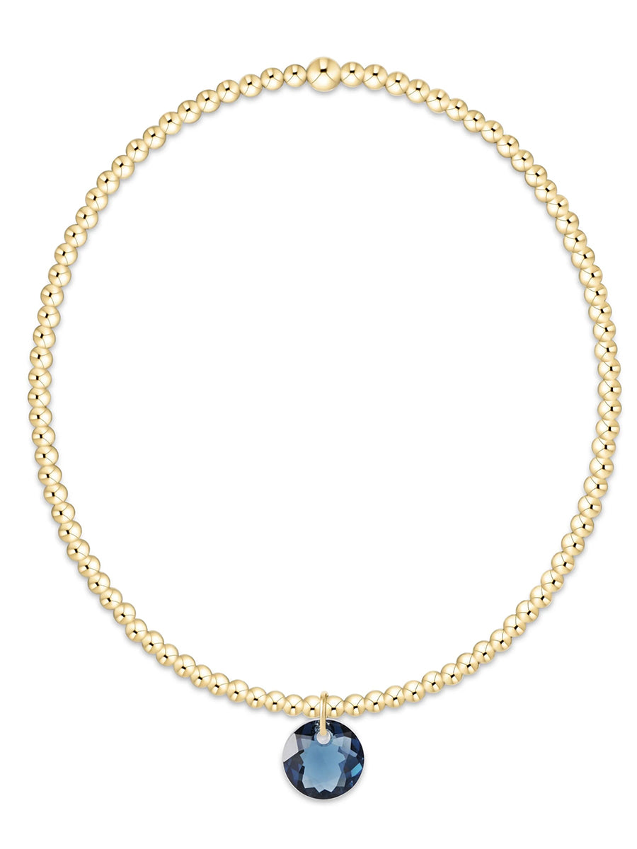Classic Gold 2mm Bracelet-Small Reflection Charm (12 Colors)