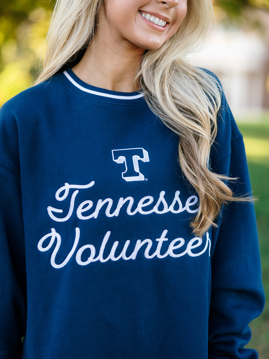 Navy "Tennessee Volunteers" Script Crew Sweatshirt