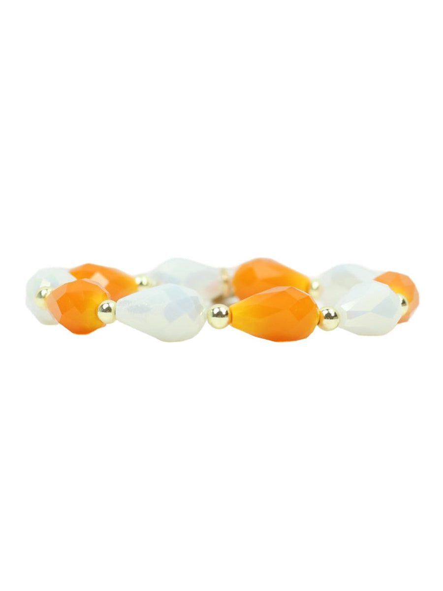 Orange and White Bead VOLS Bracelet