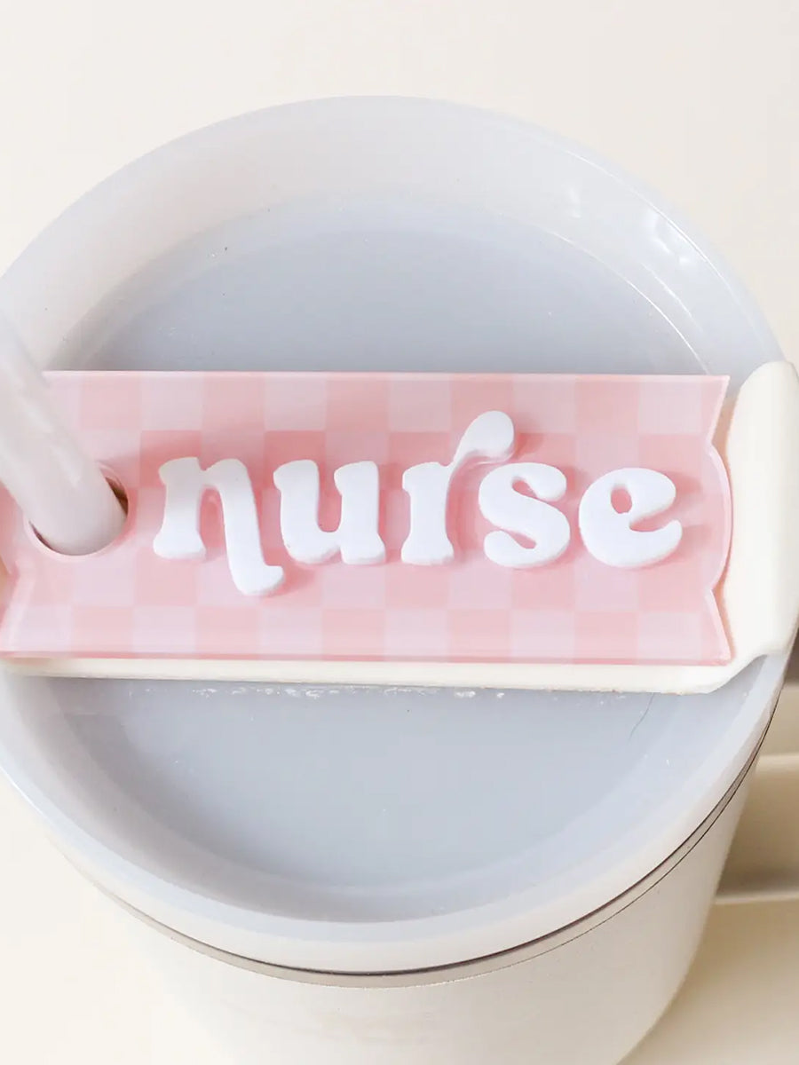 Pink Check NURSE Lid Tag