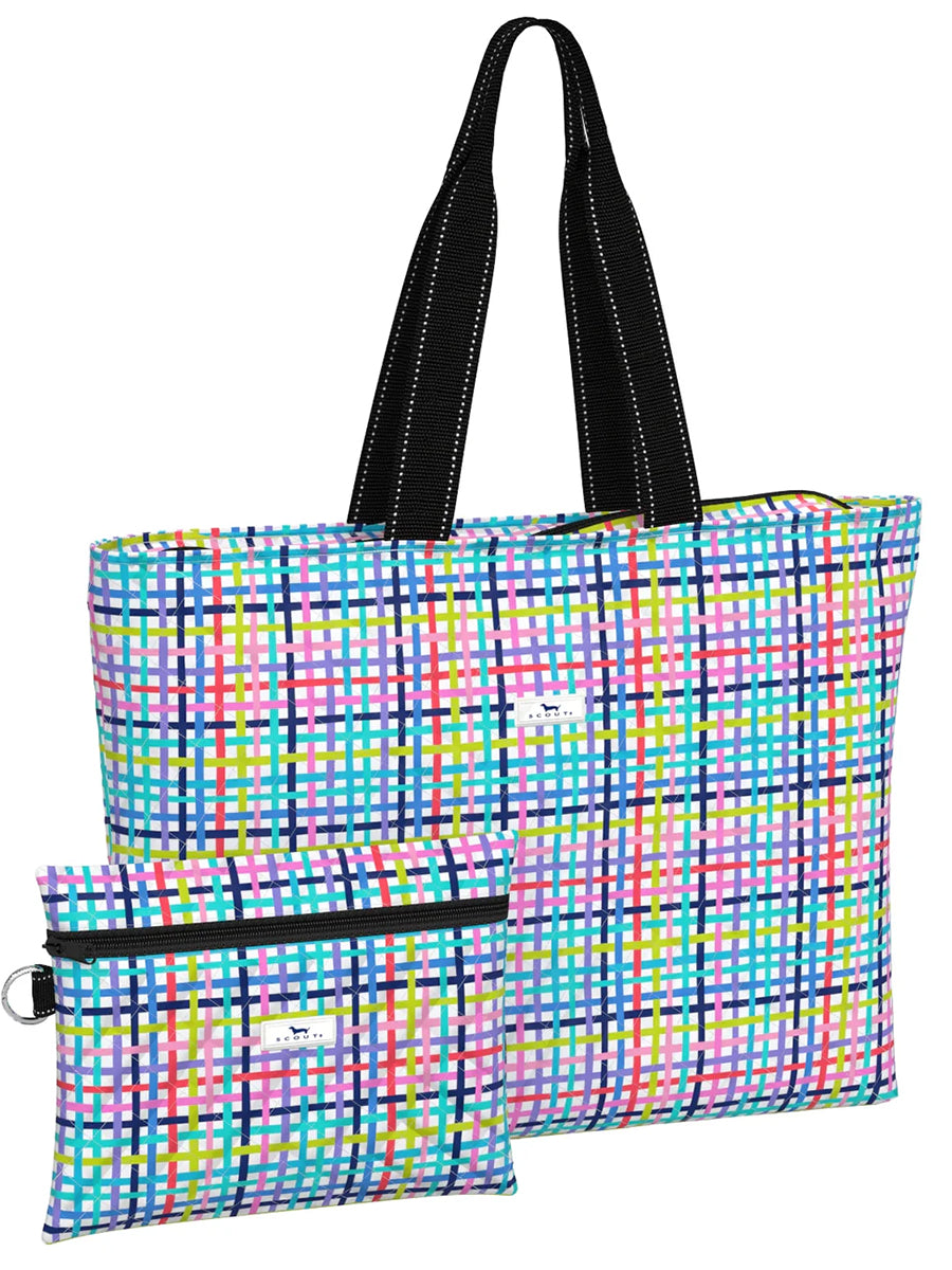 Colorful Grid Pattern Travel Bag