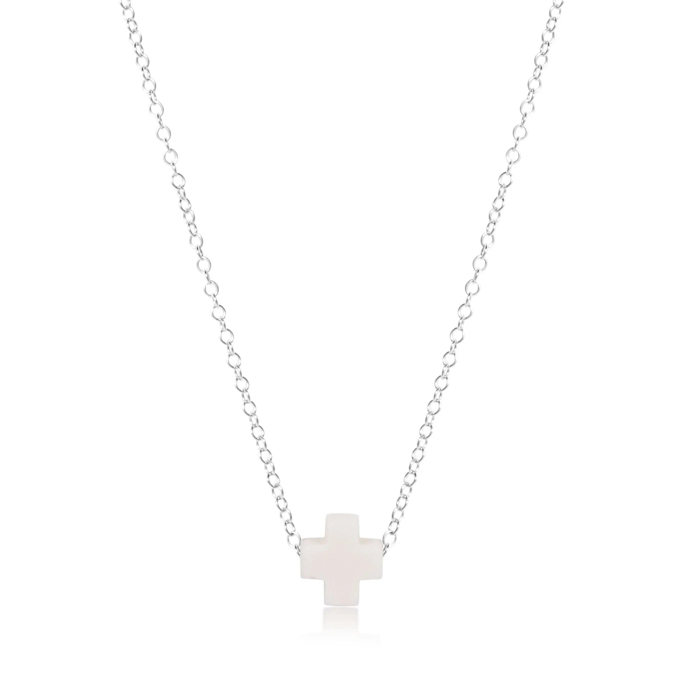 16" Signature Cross Necklace, Sterling (4 Colors)