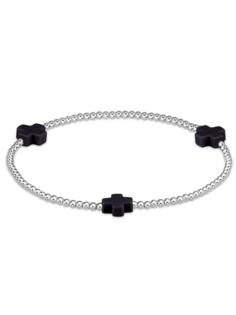 Signature Cross 2mm Sterling Bracelet (5 Colors)