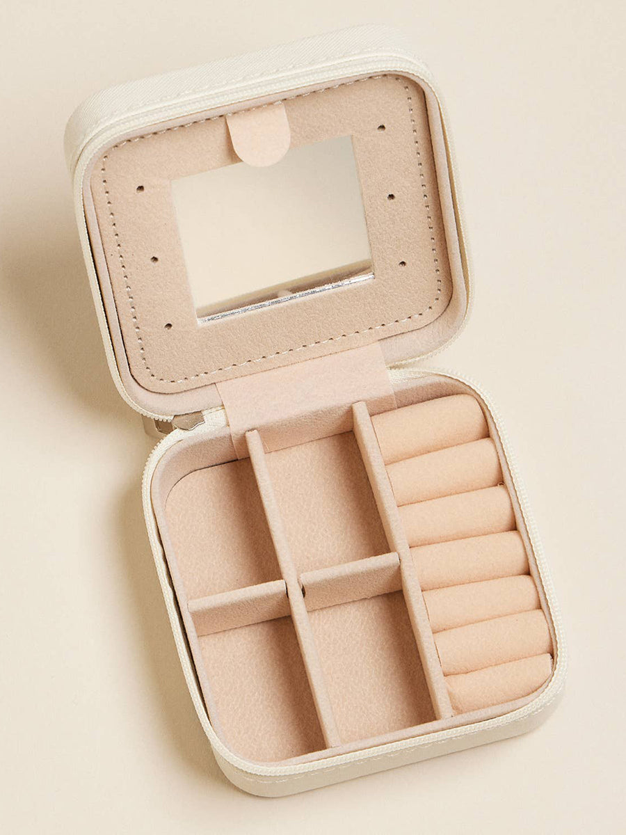 Inside of square jewelry box