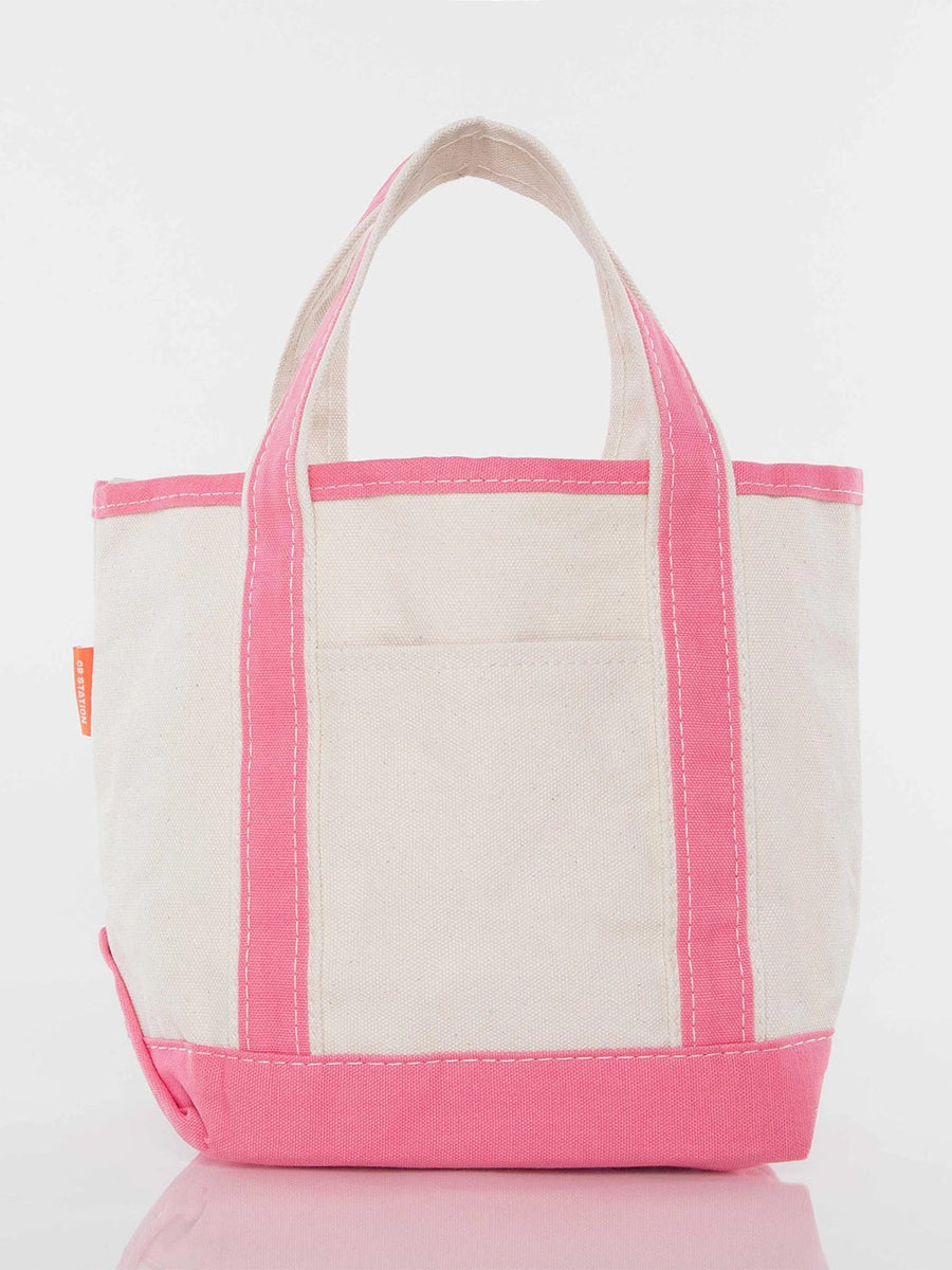 Pink Trimmed Canvas Tote