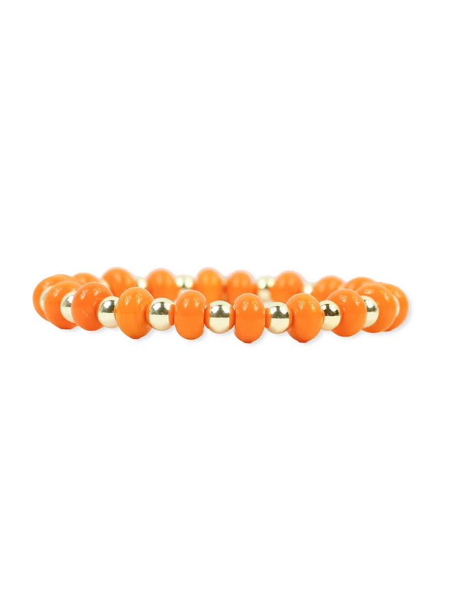 Orange and Gold Bead Bracelet